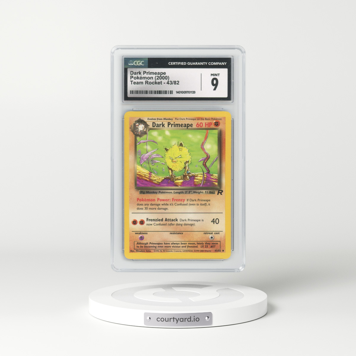 1999 Team Rocket #43 Dark Primeape (CGC 9 MINT)