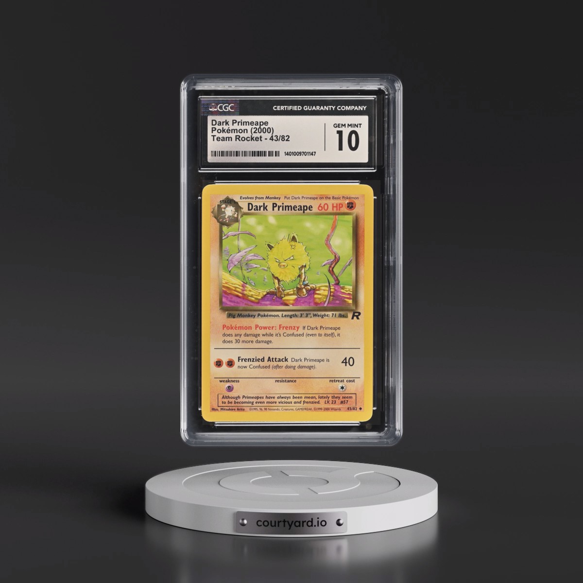 1999 Team Rocket #43/82 Dark Primeape (CGC 10 GEM MINT)