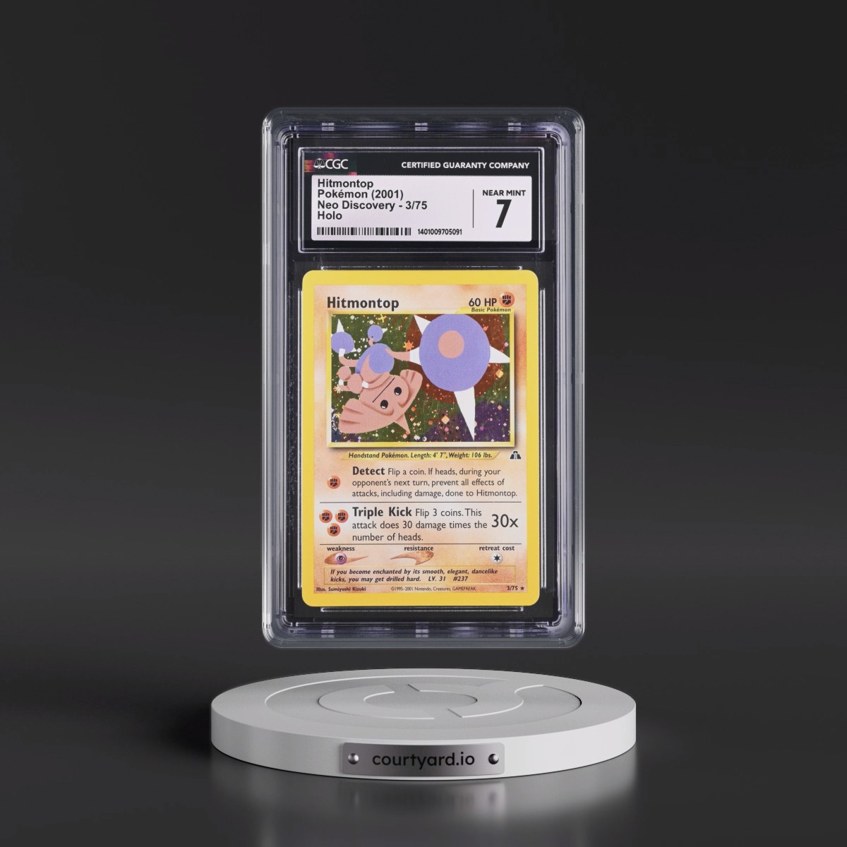 2001 Neo Discovery #3/75 Hitmontop - Holo (CGC 7 NM)