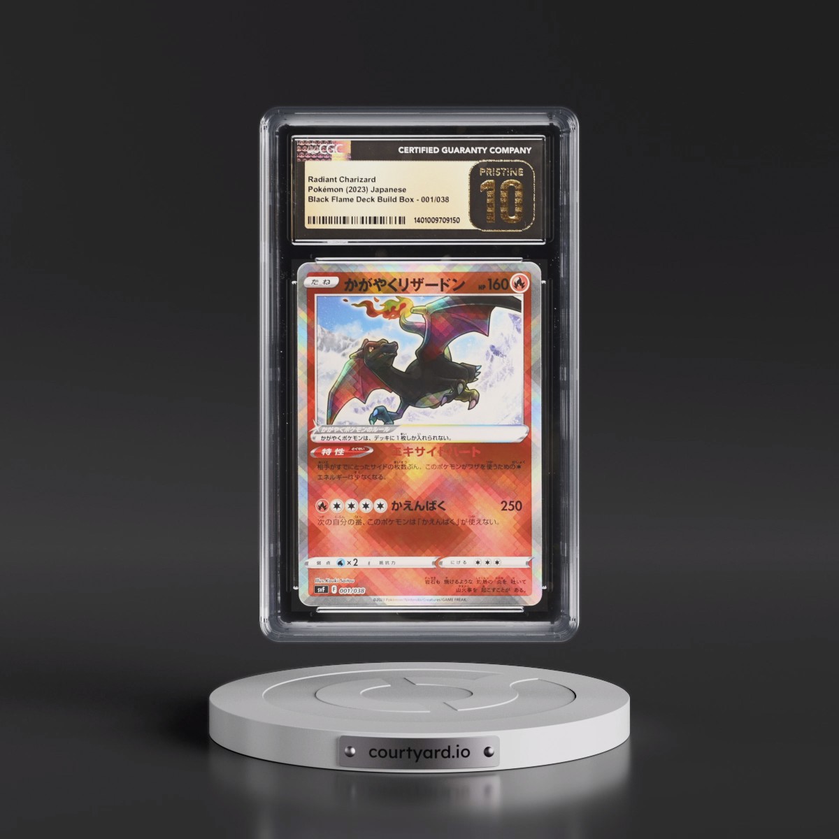 2023 Ruler of the Black Flame Deck Build Box #001/038 Radiant Charizard - Holo (CGC 10 PRISTINE)