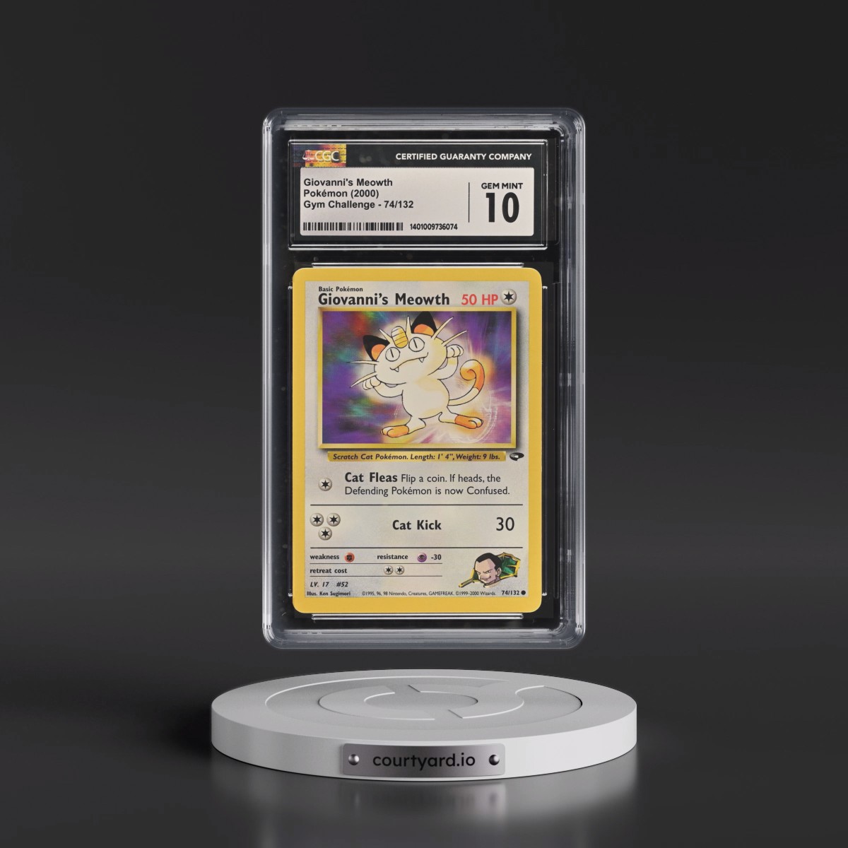 2000 Gym Challenge #74/132 Giovanni's Meowth (CGC 10 GEM MINT)