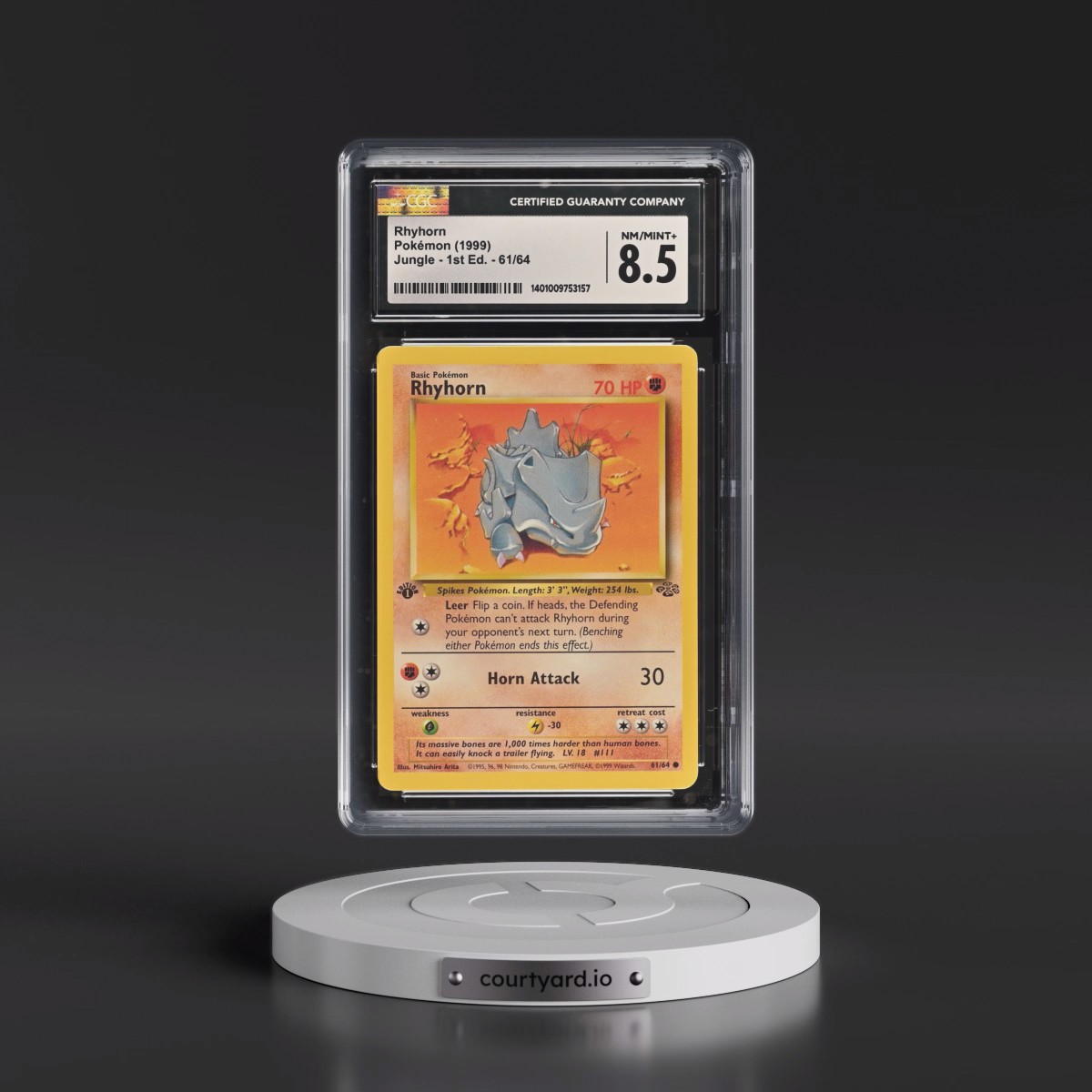 1999 Jungle #61/64 Rhyhorn - 1st Edition 1st Edition (CGC 8.5 NM-MT+)
