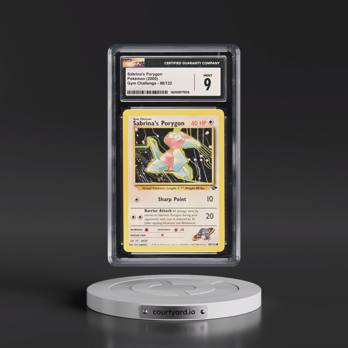 2000 Gym Challenge #98/132 Sabrina's Porygon (CGC 9 MINT)