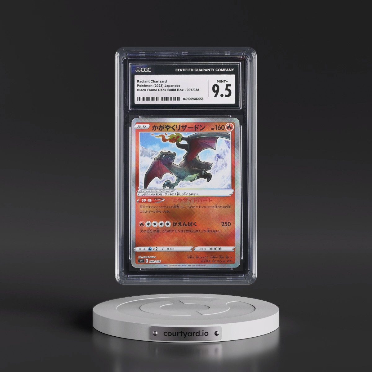 2023 Ruler of the Black Flame Deck Build Box #001/038 Radiant Charizard - Holo (CGC 9.5 MINT+)