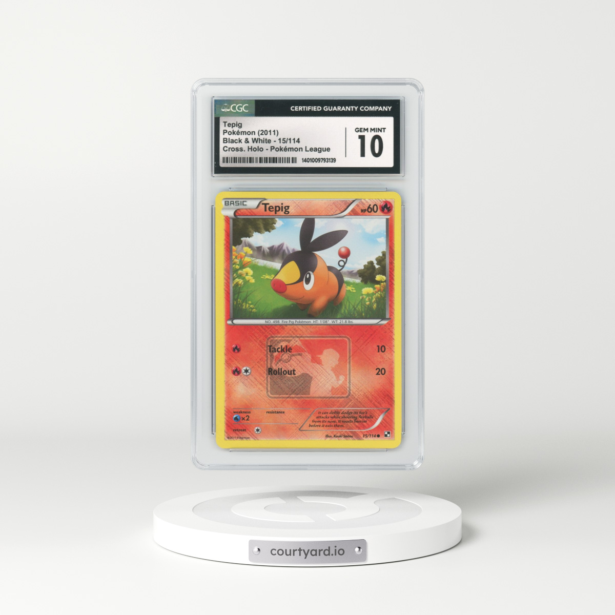 2011 Black & White #15 Tepig - Holo (CGC 10 GEM MINT)