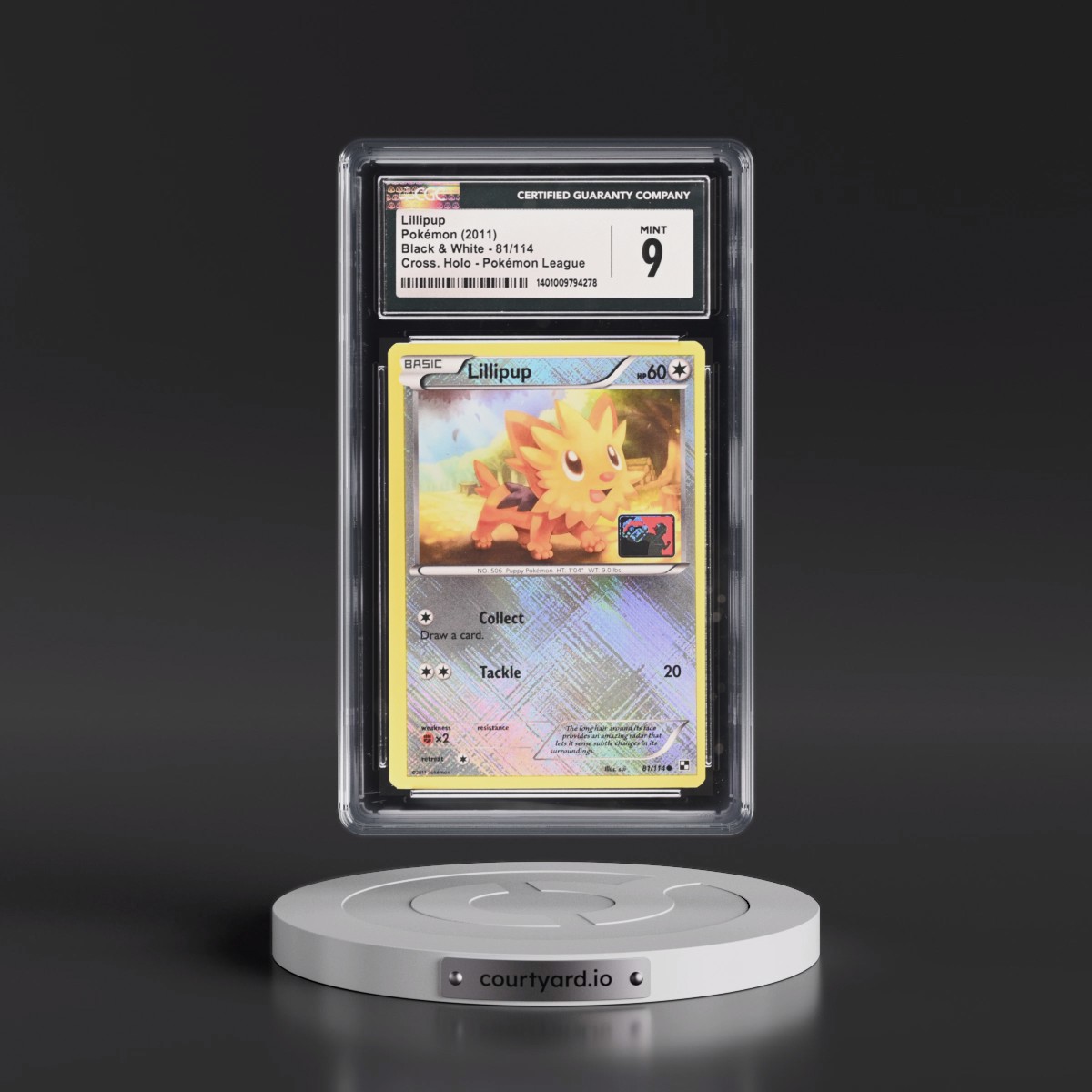 2011 Black & White #81/114 Lillipup - Pokémon League (Crosshatch Holo) (CGC 9 MINT)