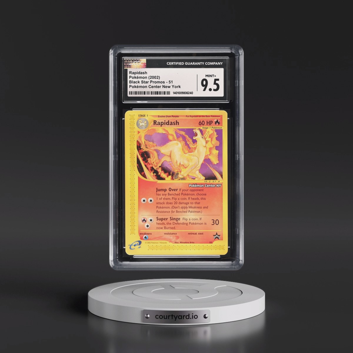 1999 Black Star Promos #51 Rapidash - Pokémon Center New York (CGC 9.5 MINT+)