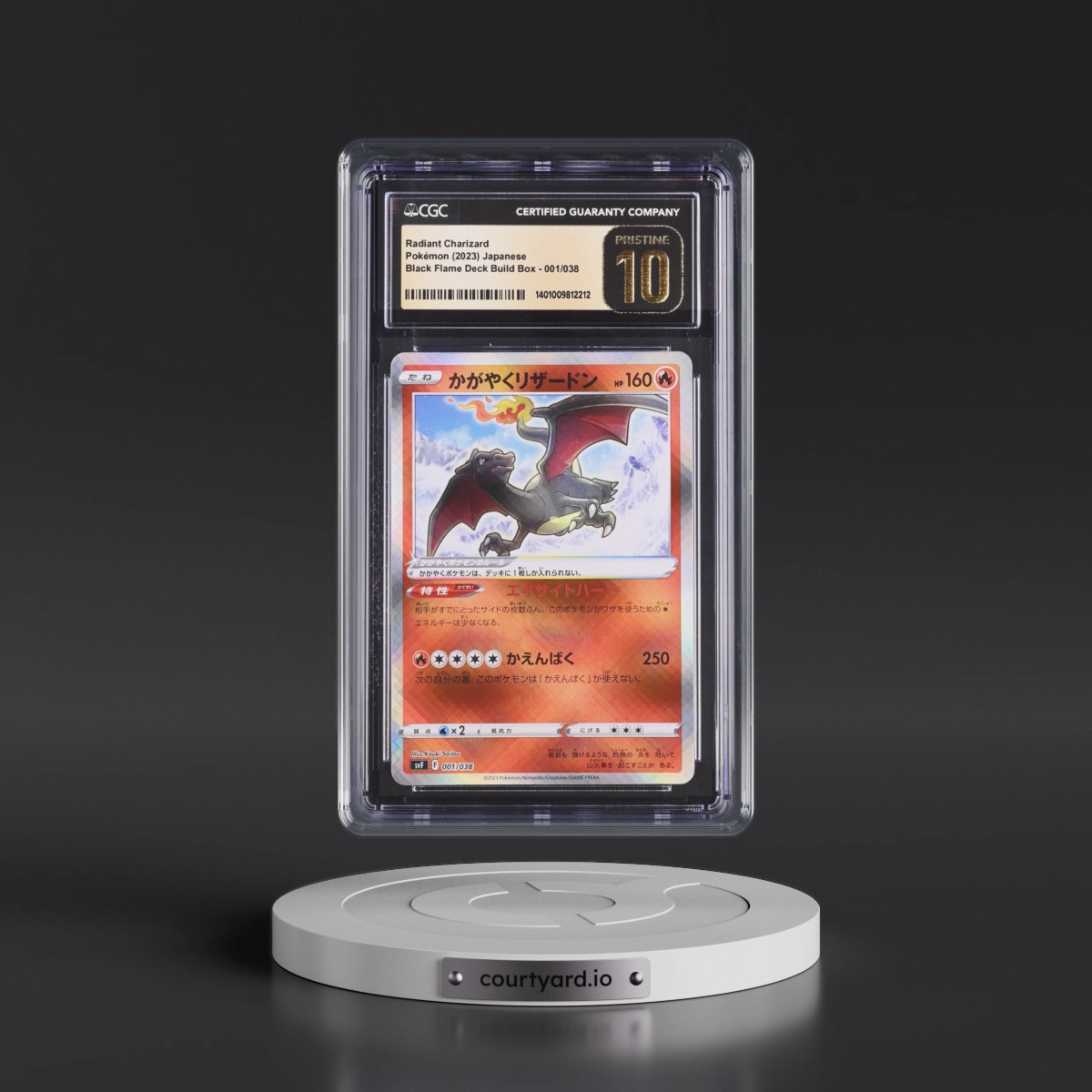 2023 Ruler of the Black Flame Deck Build Box #001/038 Radiant Charizard - Holo (CGC 10 PRISTINE)