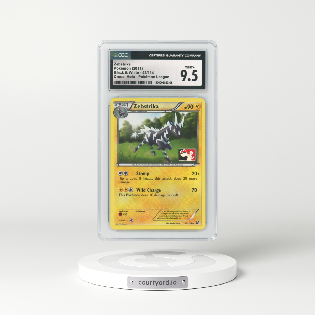 2011 Black & White #42 Zebstrika - Holo (CGC 9.5 MINT+)