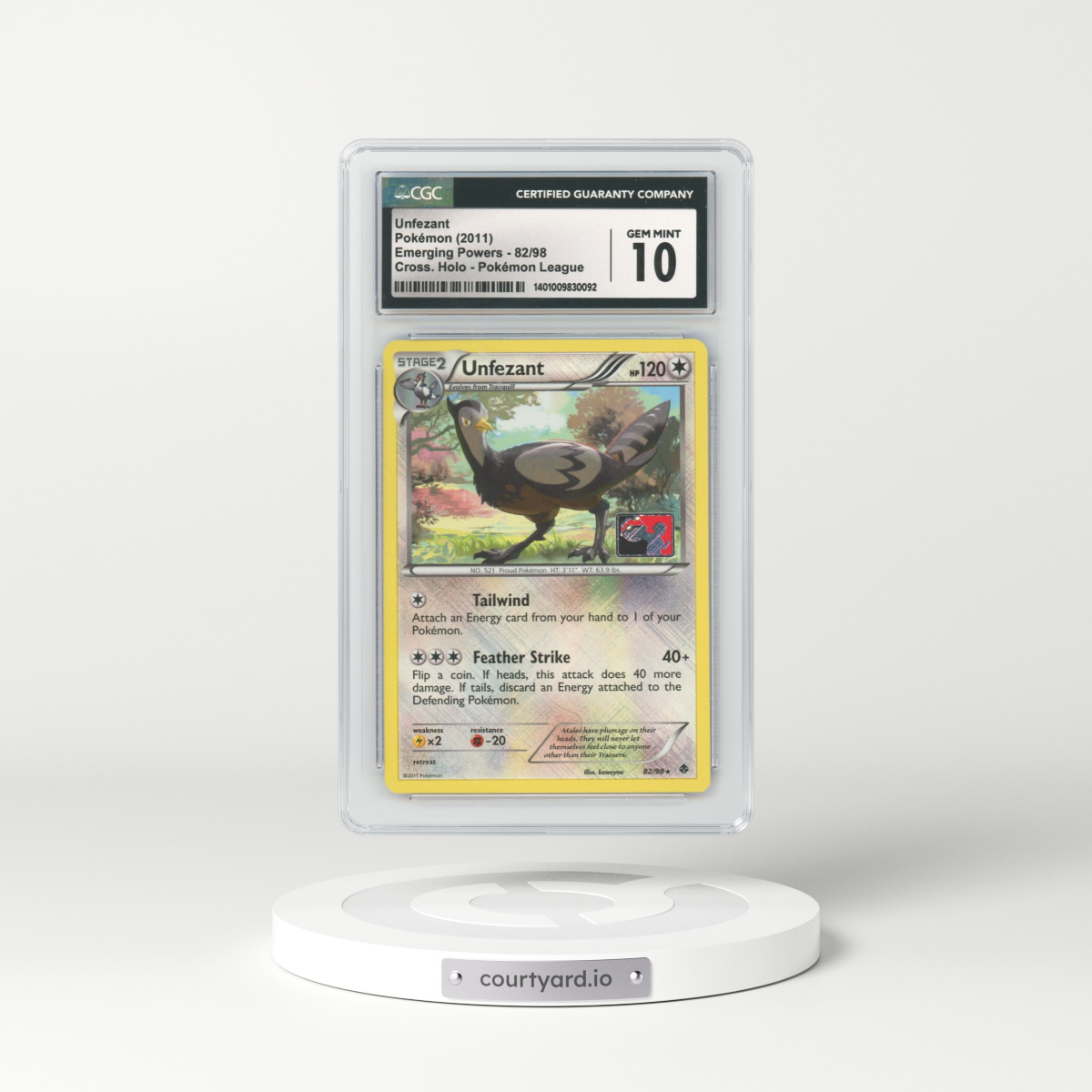 2011 Emerging Powers #82 Unfezant - Holo (CGC 10 GEM MINT)