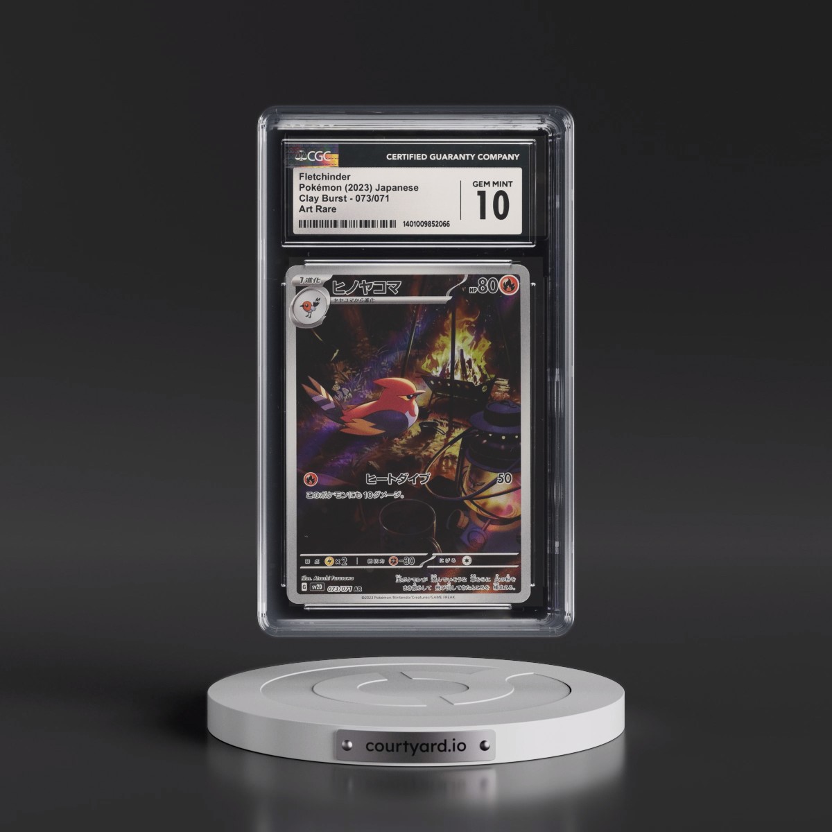 2023 Pokémon Sv2d-Clay Burst #073 Fletchinder - Art Rare (CGC 10 GEM MINT)