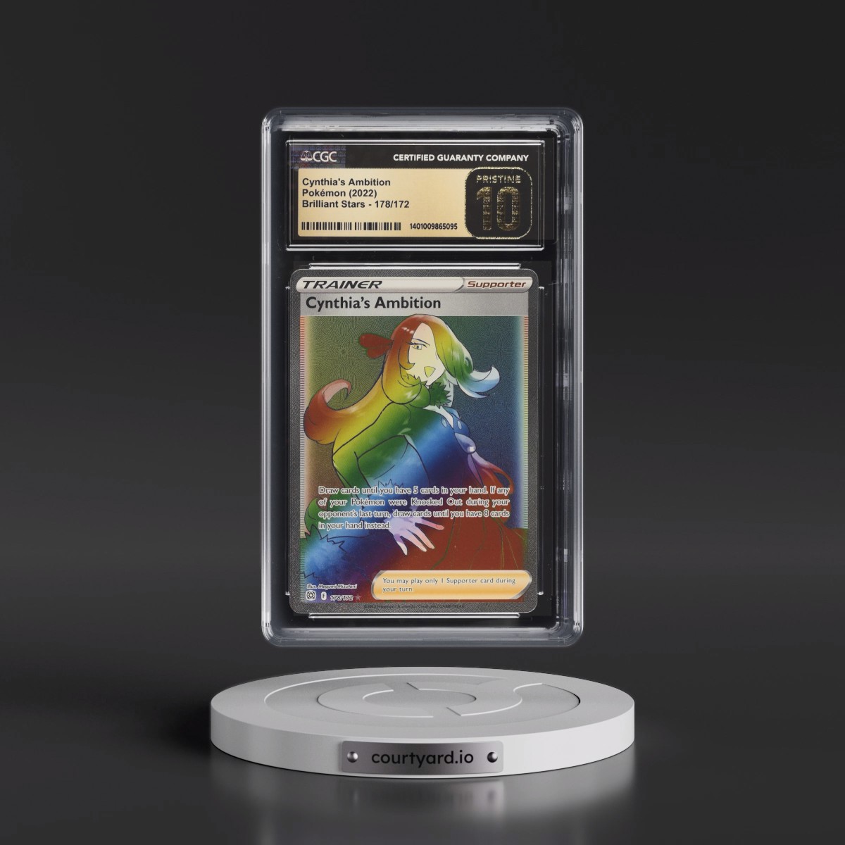 2022 Brilliant Stars #178/172 Cynthia's Ambition - Rainbow Rare Holo (CGC 10 PRISTINE)