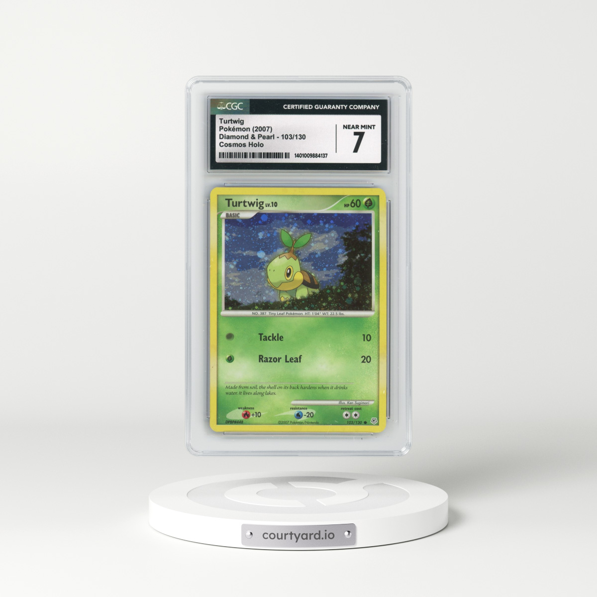 2007 Diamond & Pearl #103/130 Turtwig - Cosmos Holo (CGC 7 NM)