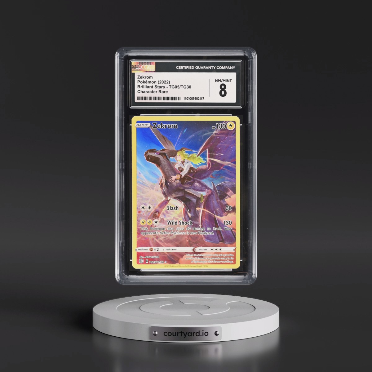2022 Brilliant Stars #TG05/TG30 Zekrom - Trainer Gallery Holo (CGC 8 NM-MT)