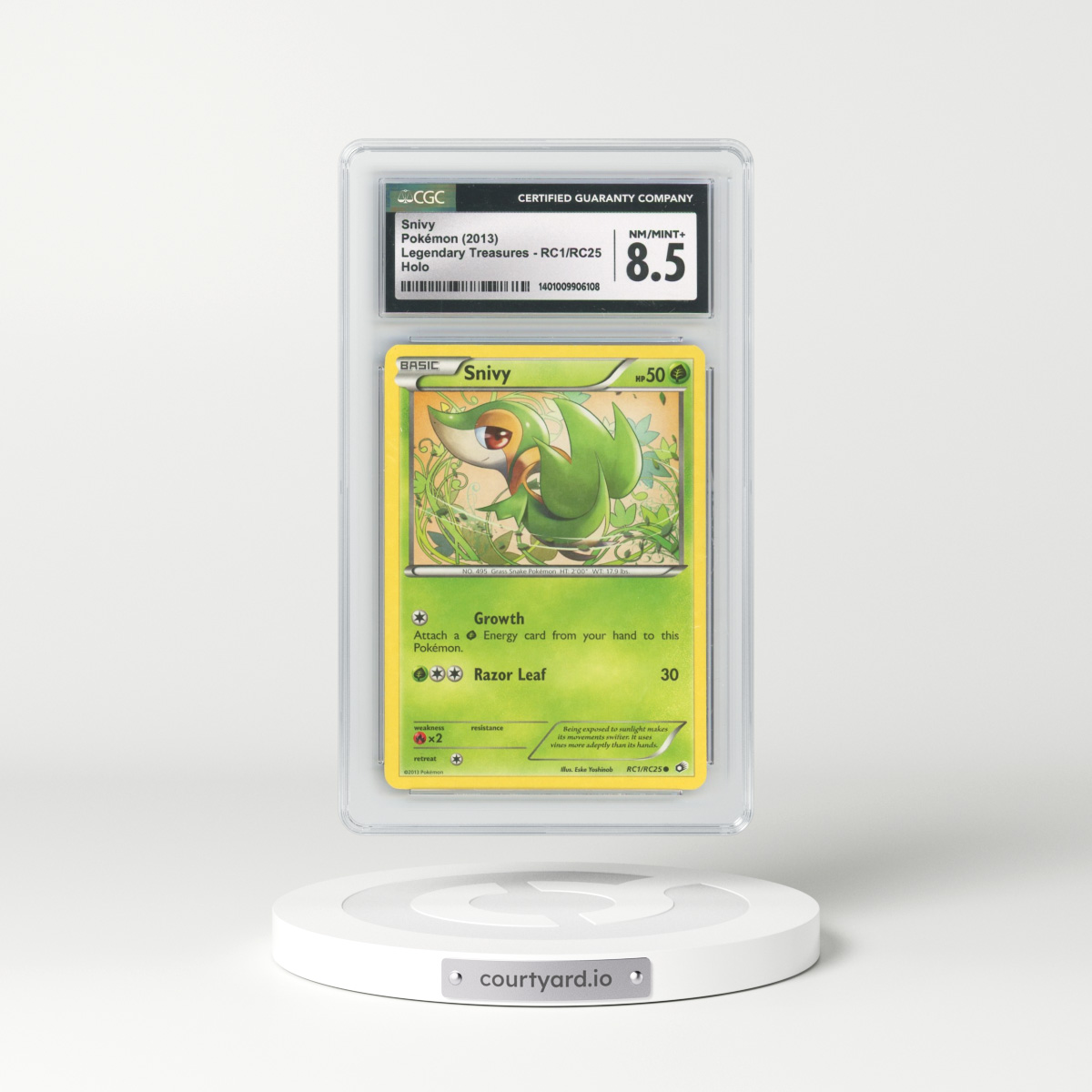 2013 Legendary Treasures #RC1/RC25 Snivy - Radiant Collection Holo (CGC 8.5 NM-MT+)