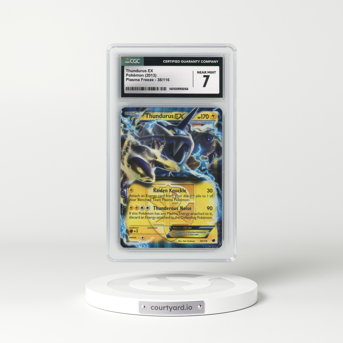 2013 Plasma Freeze #38/116 Thundurus EX - Holo (CGC 7 NM)