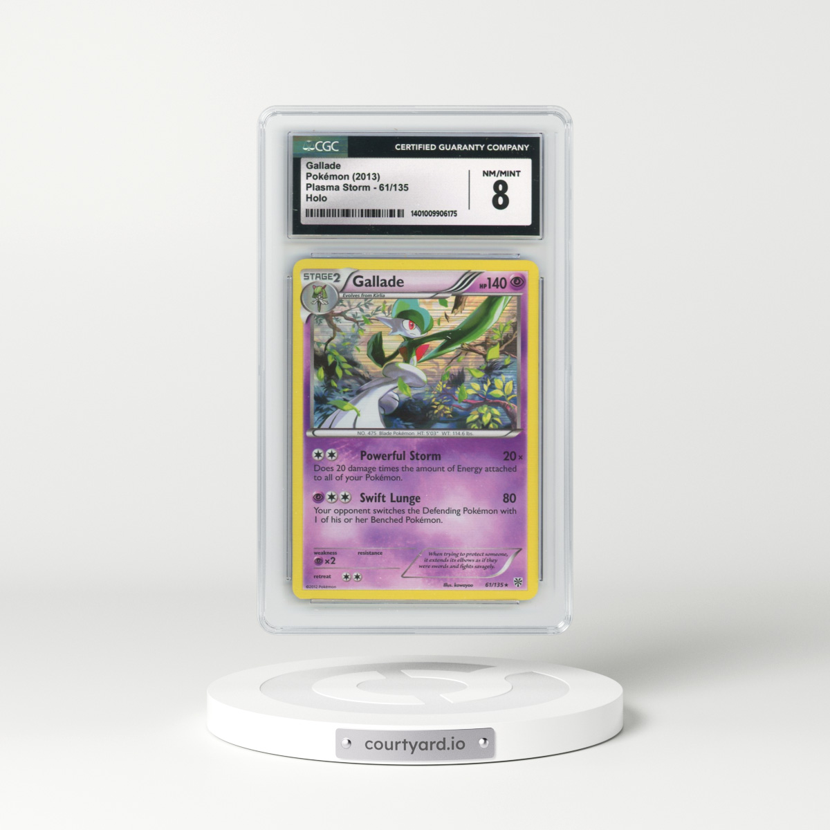 2012 Plasma Storm #61/135 Gallade - Holo (CGC 8 NM-MT)