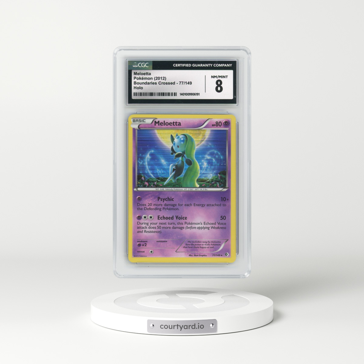 2012 Boundaries Crossed #77/149 Meloetta - Holo (CGC 8 NM-MT)