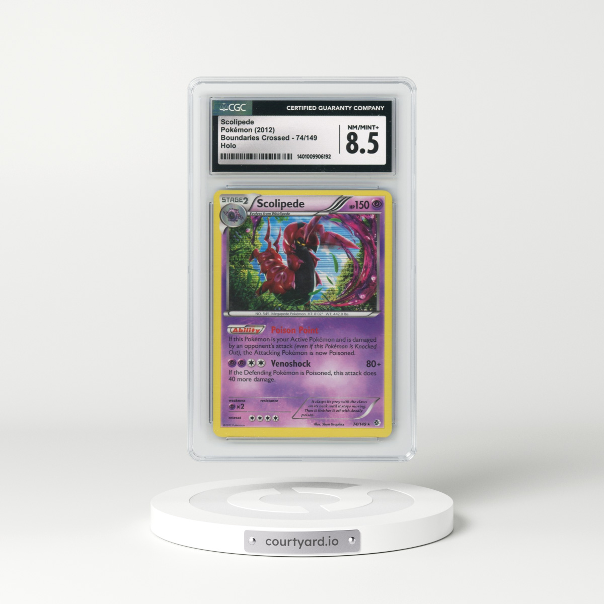 2012 Boundaries Crossed #74/149 Scolipede - Holo (CGC 8.5 NM-MT+)