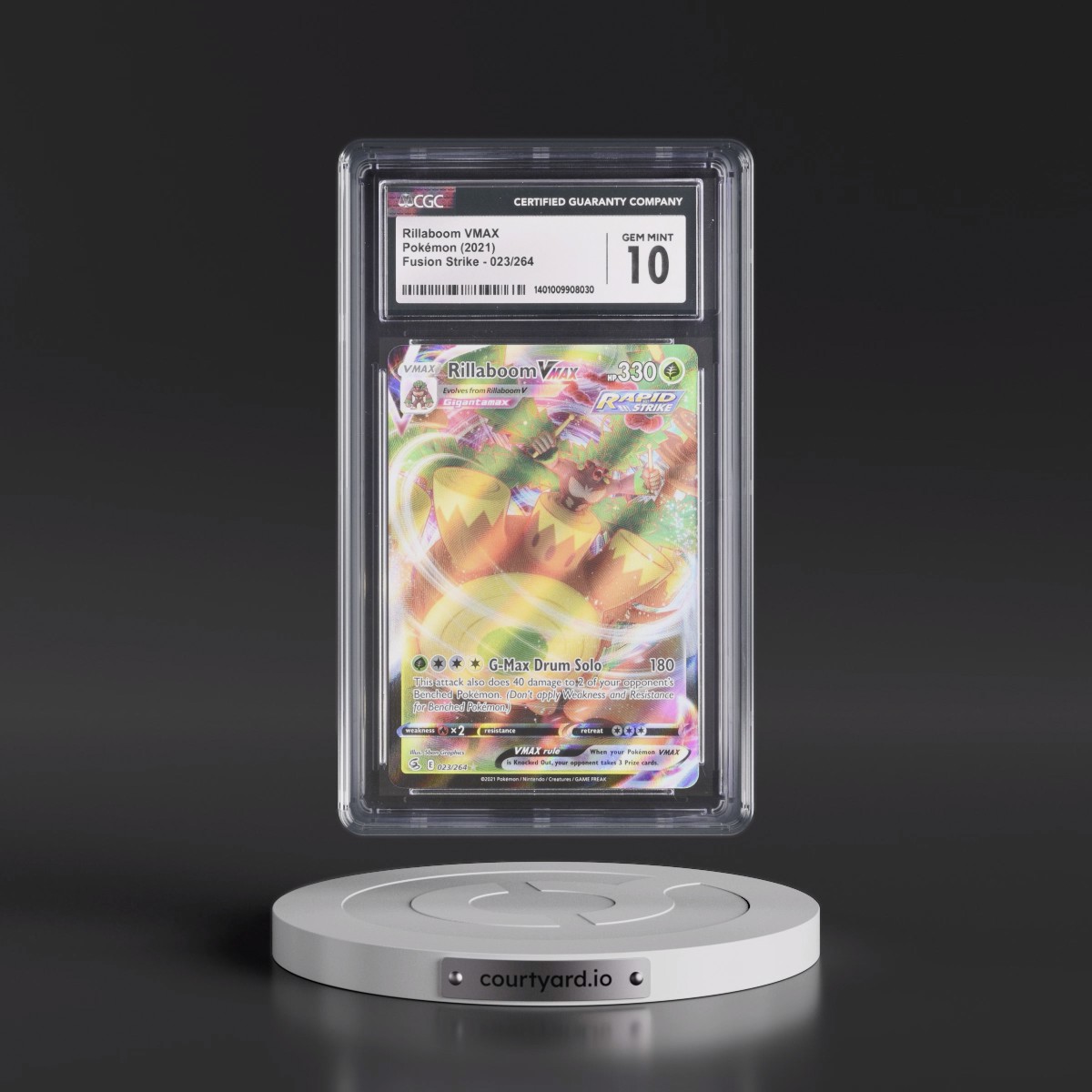 2019 Fusion Strike #023/264 Rillaboom VMAX - Holo (CGC 10 GEM MINT)