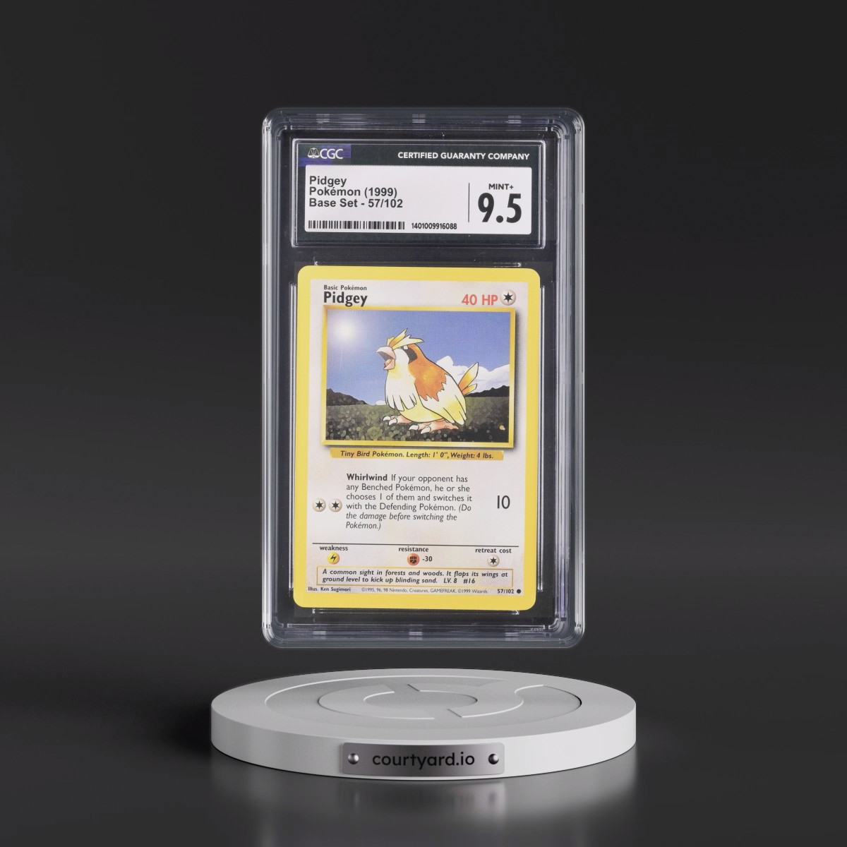 1999 Base Set #57/102 Pidgey (CGC 9.5 MINT+)