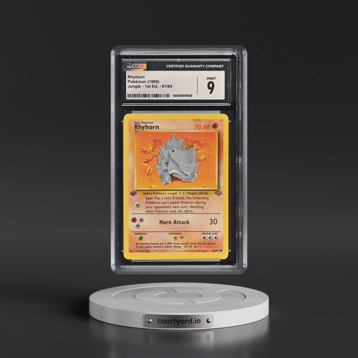 1999 Jungle #61/64 Rhyhorn - 1st Edition 1st Edition (CGC 9 MINT)
