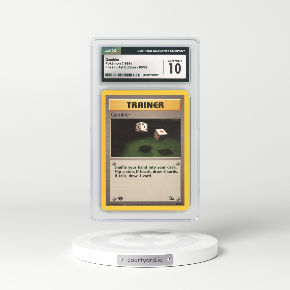 1999 Fossil #60 Gambler - 1st Edition (CGC 10 GEM MINT)