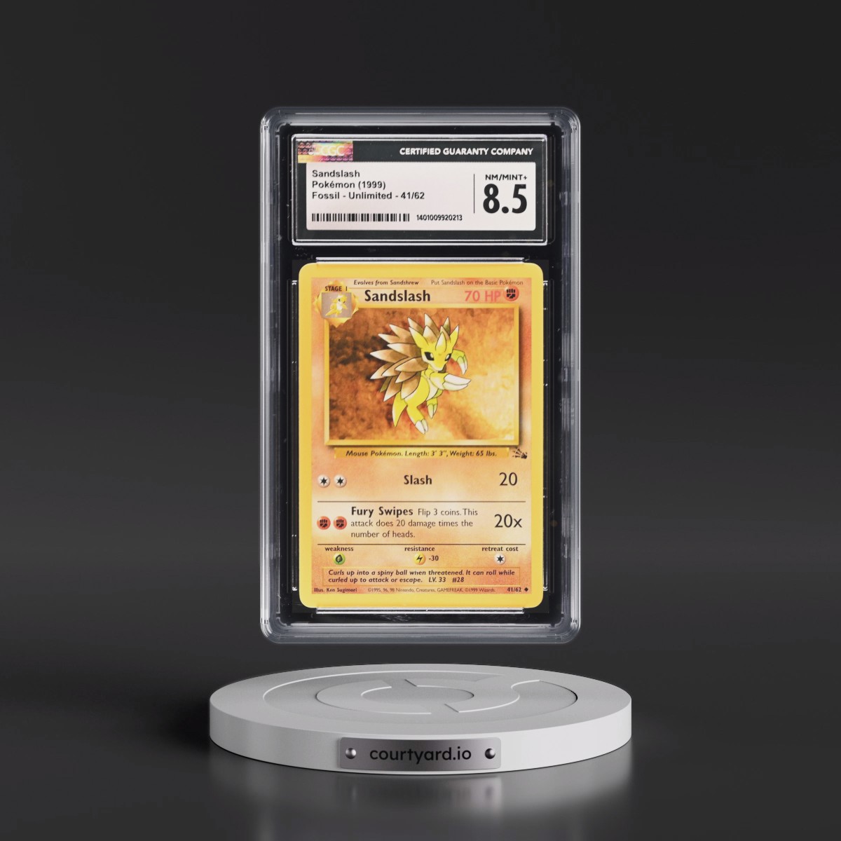1999 Fossil #41/62 Sandslash (CGC 8.5 NM-MT+)