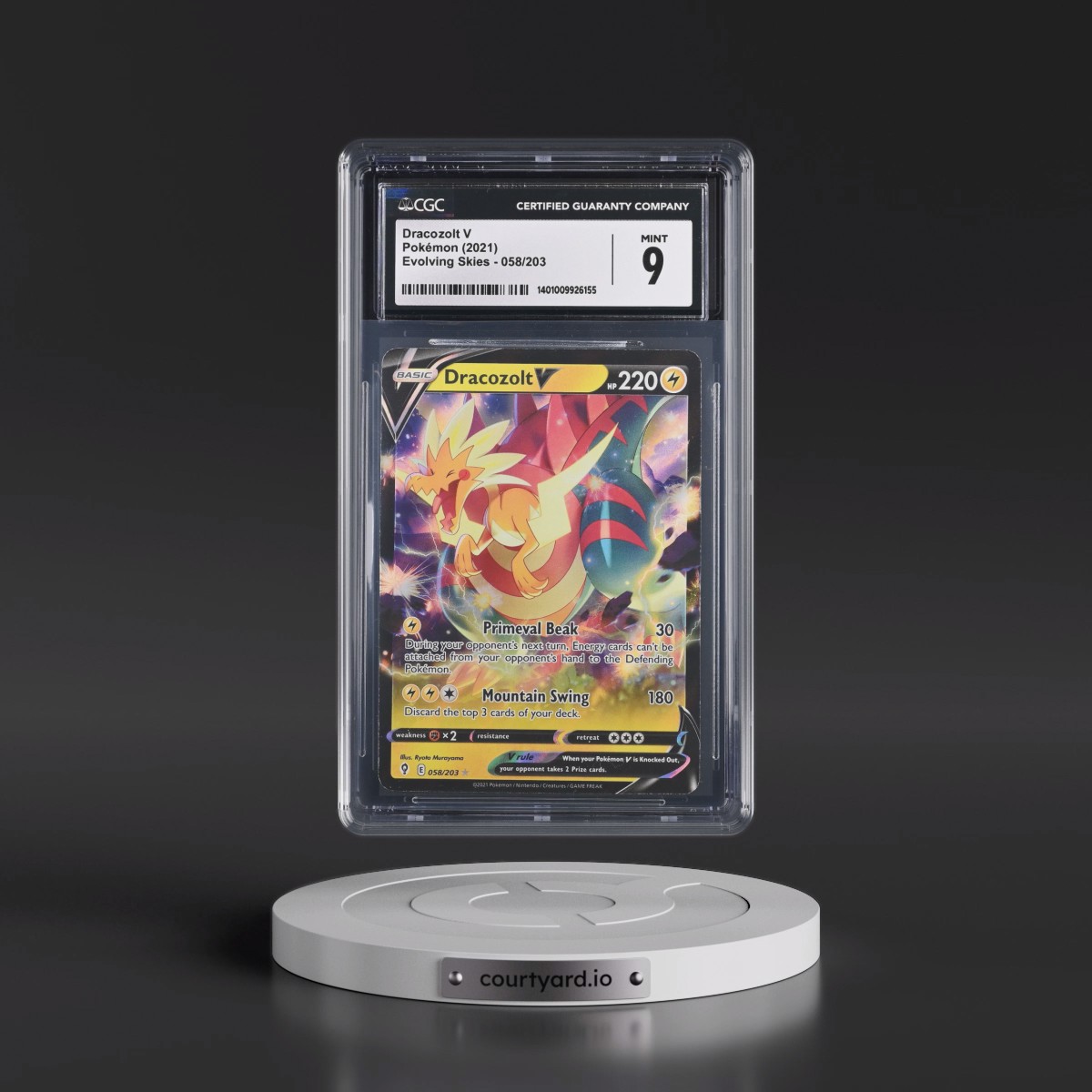 2021 Evolving Skies #058/203 Dracozolt V - Holo (CGC 9 MINT)