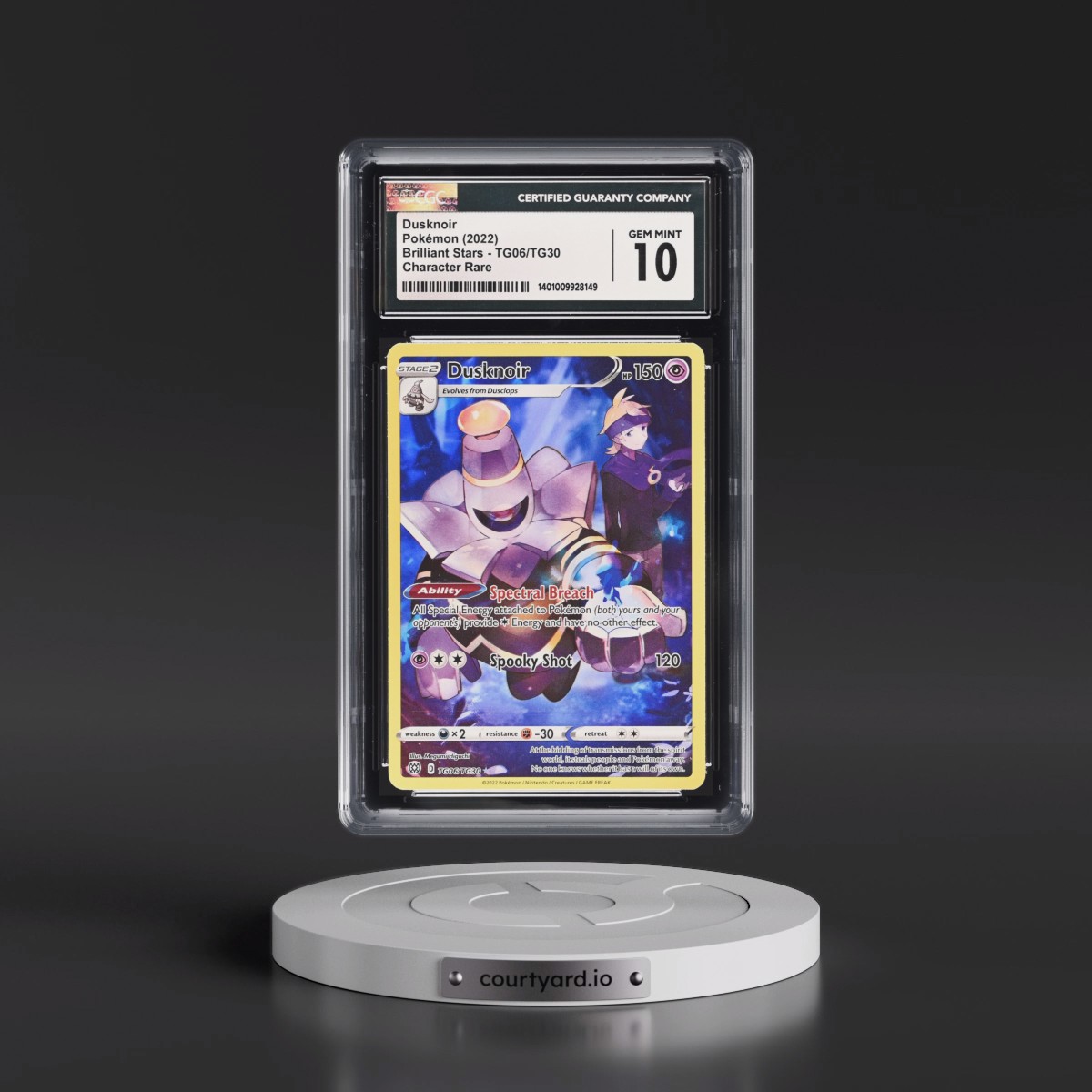 2022 Brilliant Stars #TG06/TG30 Dusknoir - Trainer Gallery Holo (CGC 10 GEM MINT)