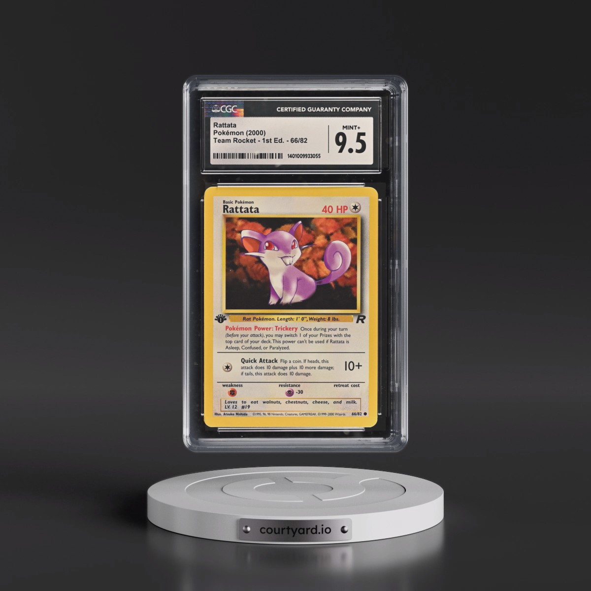 2000 Team Rocket #66/82 Rattata - 1st Edition 1st Edition (CGC 9.5 MINT+)