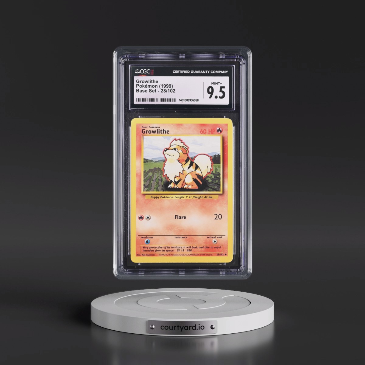 1999 Base Set #28/102 Growlithe (CGC 9.5 MINT+)
