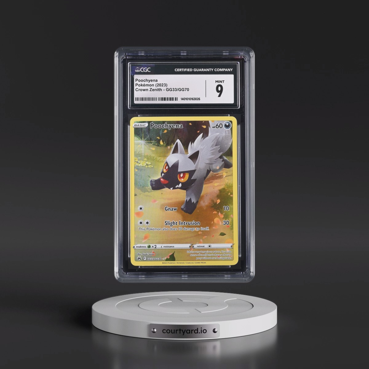 2023 Crown Zenith #GG33/GG70 Poochyena - Galarian Gallery Holo (CGC 9 MINT)