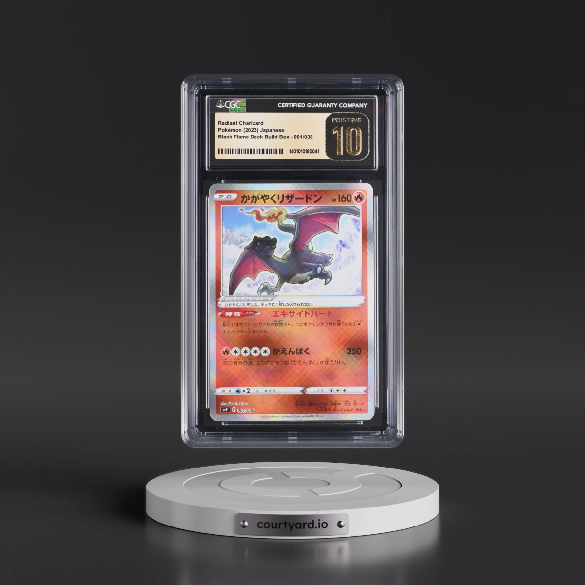 2023 Ruler of the Black Flame Deck Build Box #001/038 Radiant Charizard - Holo (CGC 10 PRISTINE)
