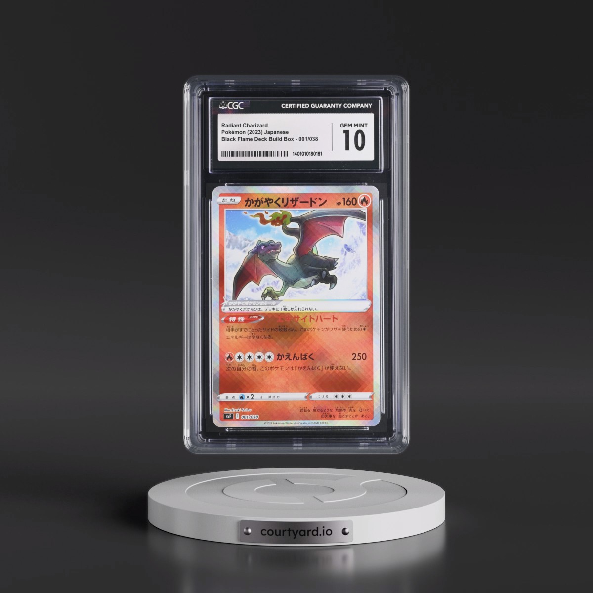 2023 Ruler of the Black Flame Deck Build Box #001/038 Radiant Charizard - Holo (CGC 10 GEM MINT)