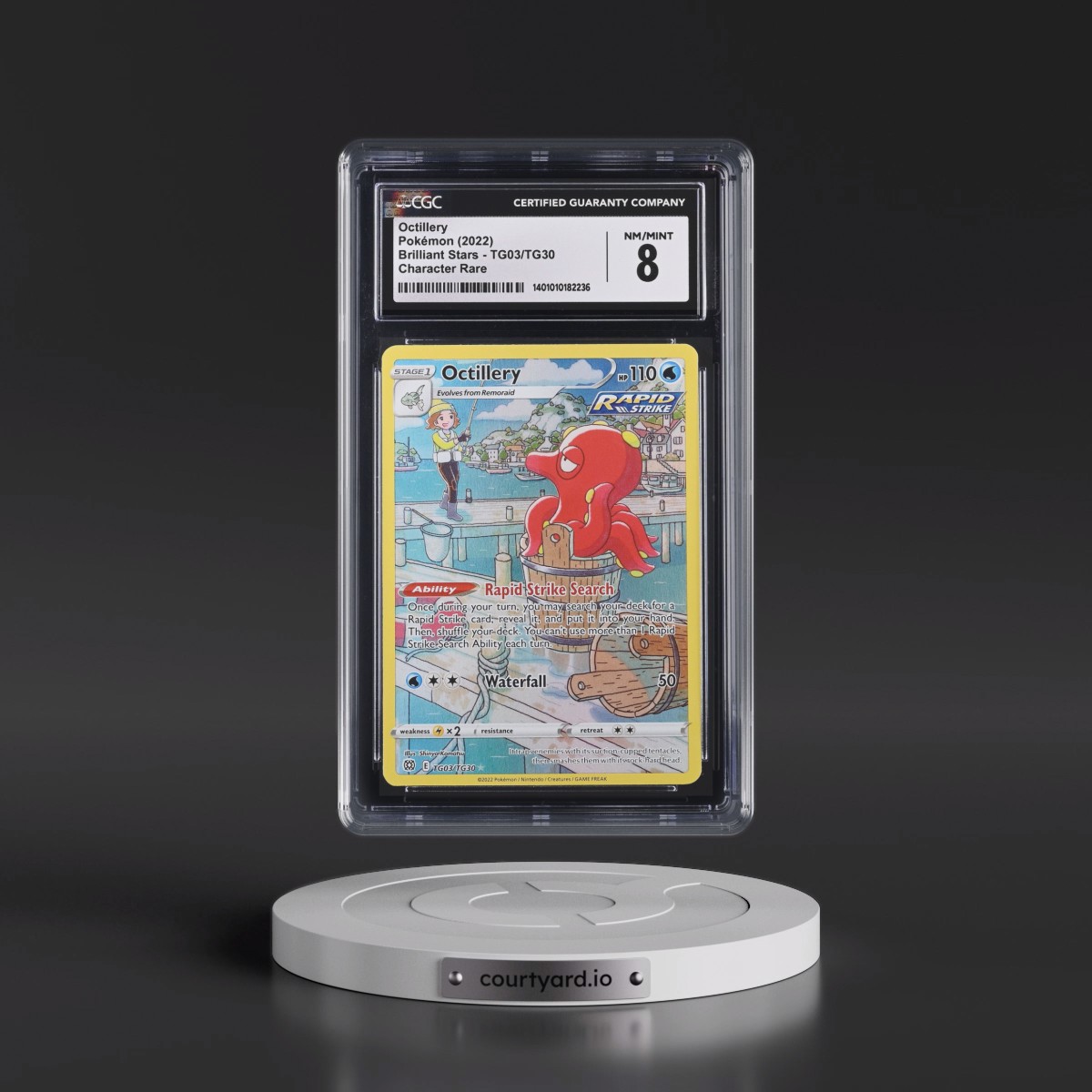 2022 Brilliant Stars #TG03/TG30 Octillery - Character Rare (CGC 8 NM-MT)