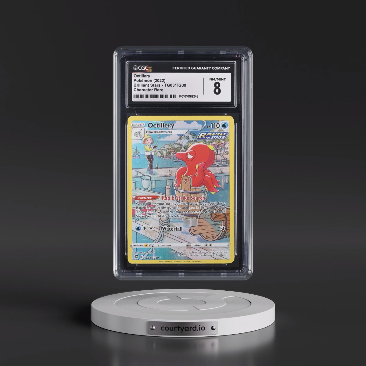 2022 Brilliant Stars Octillery - Trainer Gallery Holo #TG03/TG30 CGC 8