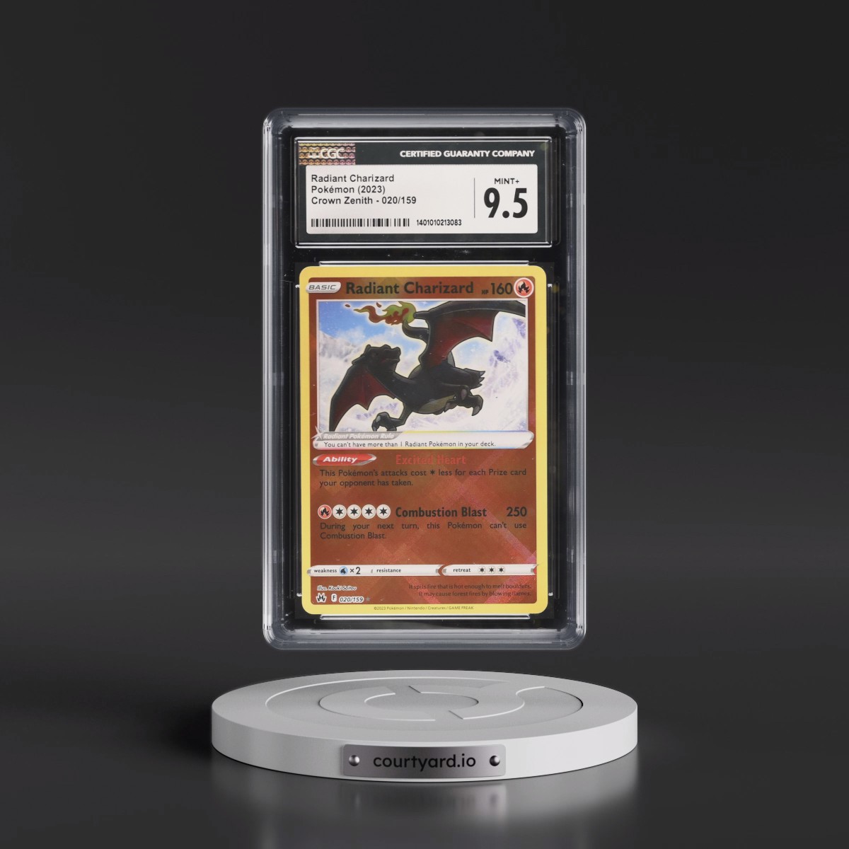 2023 Crown Zenith #020/159 Radiant Charizard - Holo (CGC 9.5 MINT+)