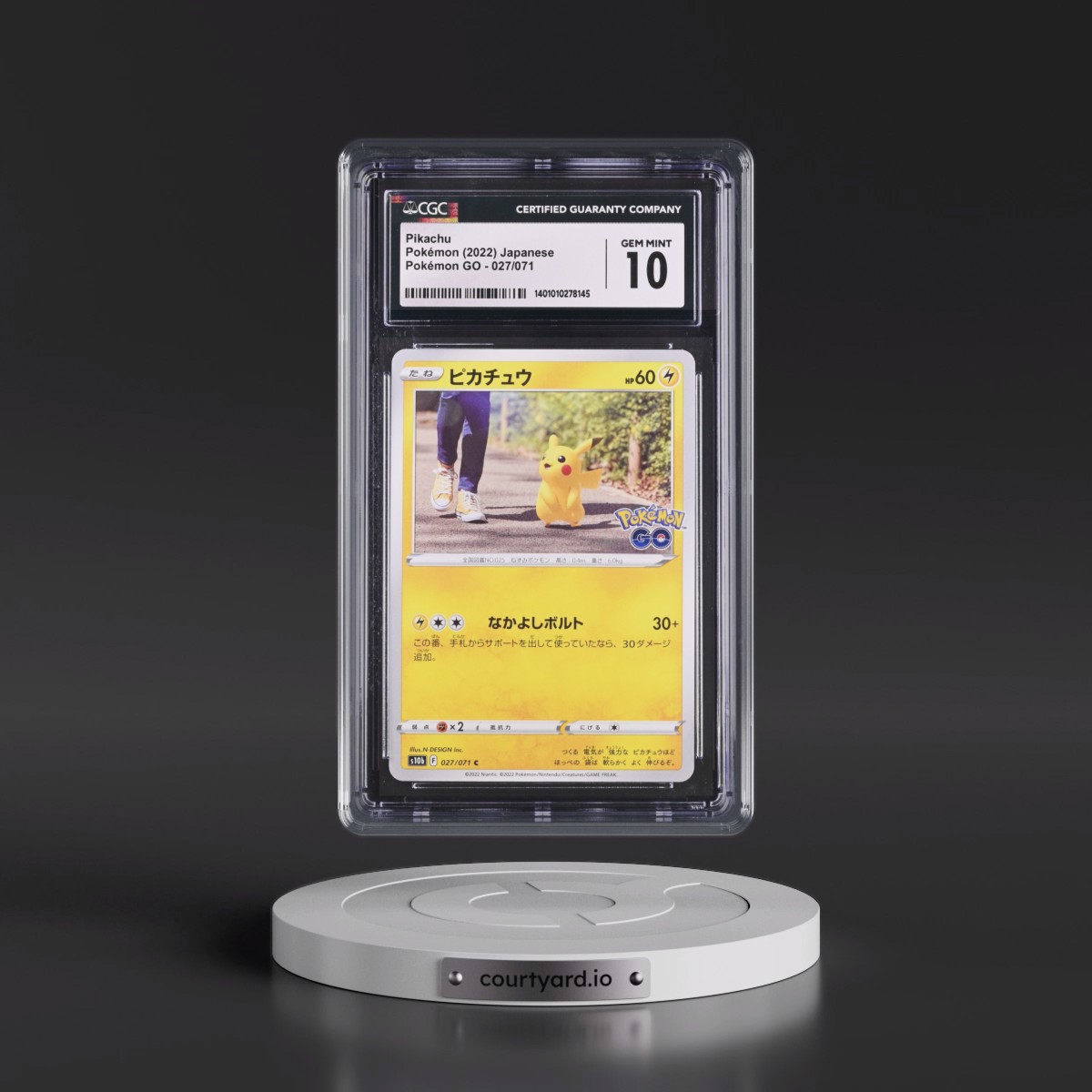 2022 Pokémon GO #027/071 Pikachu (CGC 10 GEM MINT)
