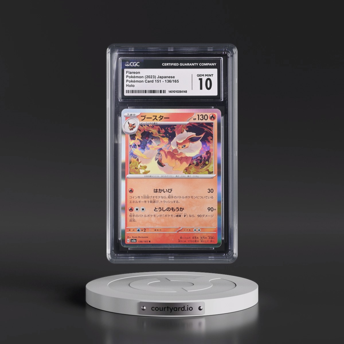 2023 Pokémon Card 151 #136/165 Flareon - Holo (CGC 10 GEM MINT)