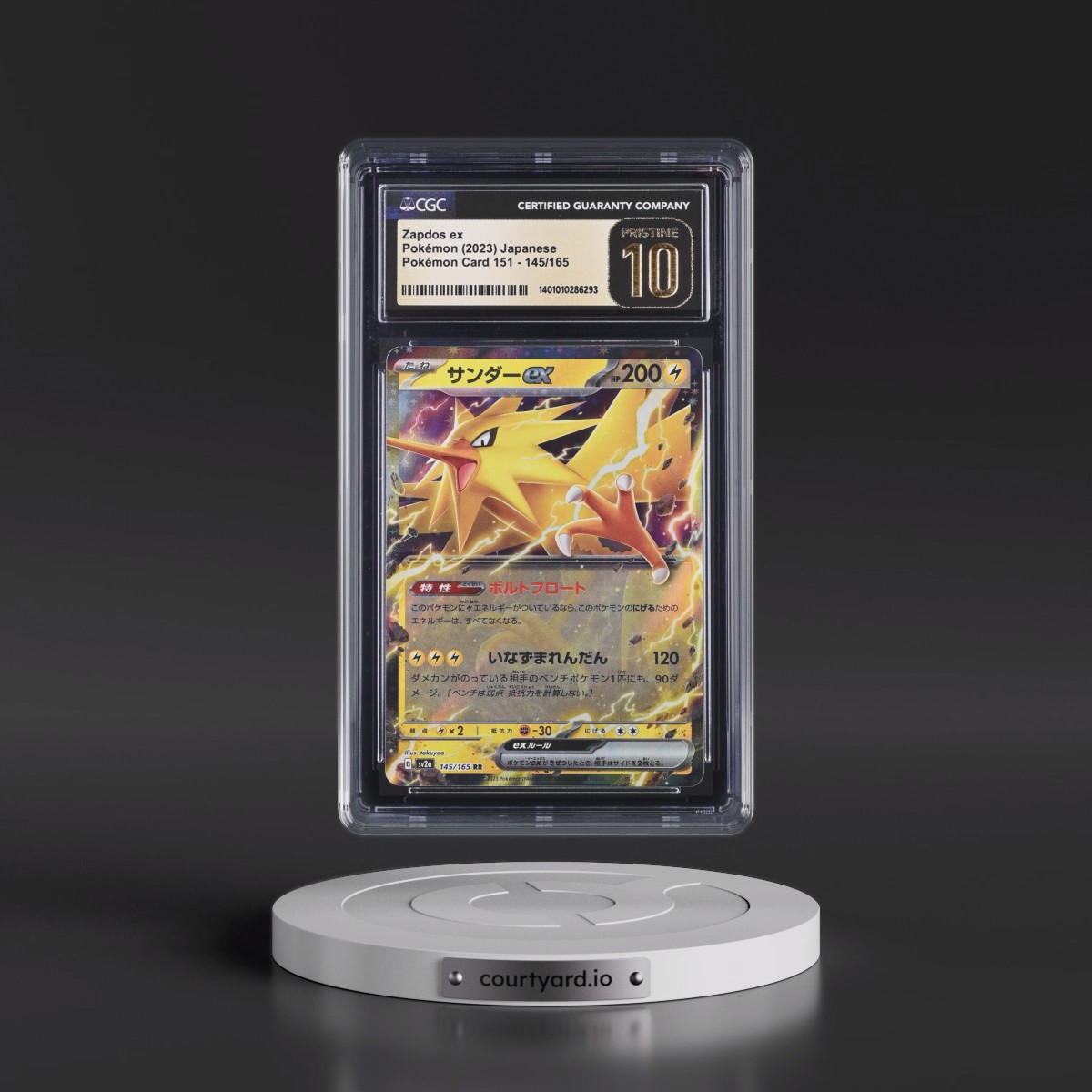 2023 Pokémon Card 151 #145/165 Zapdos ex - Holo (CGC 10 PRISTINE)