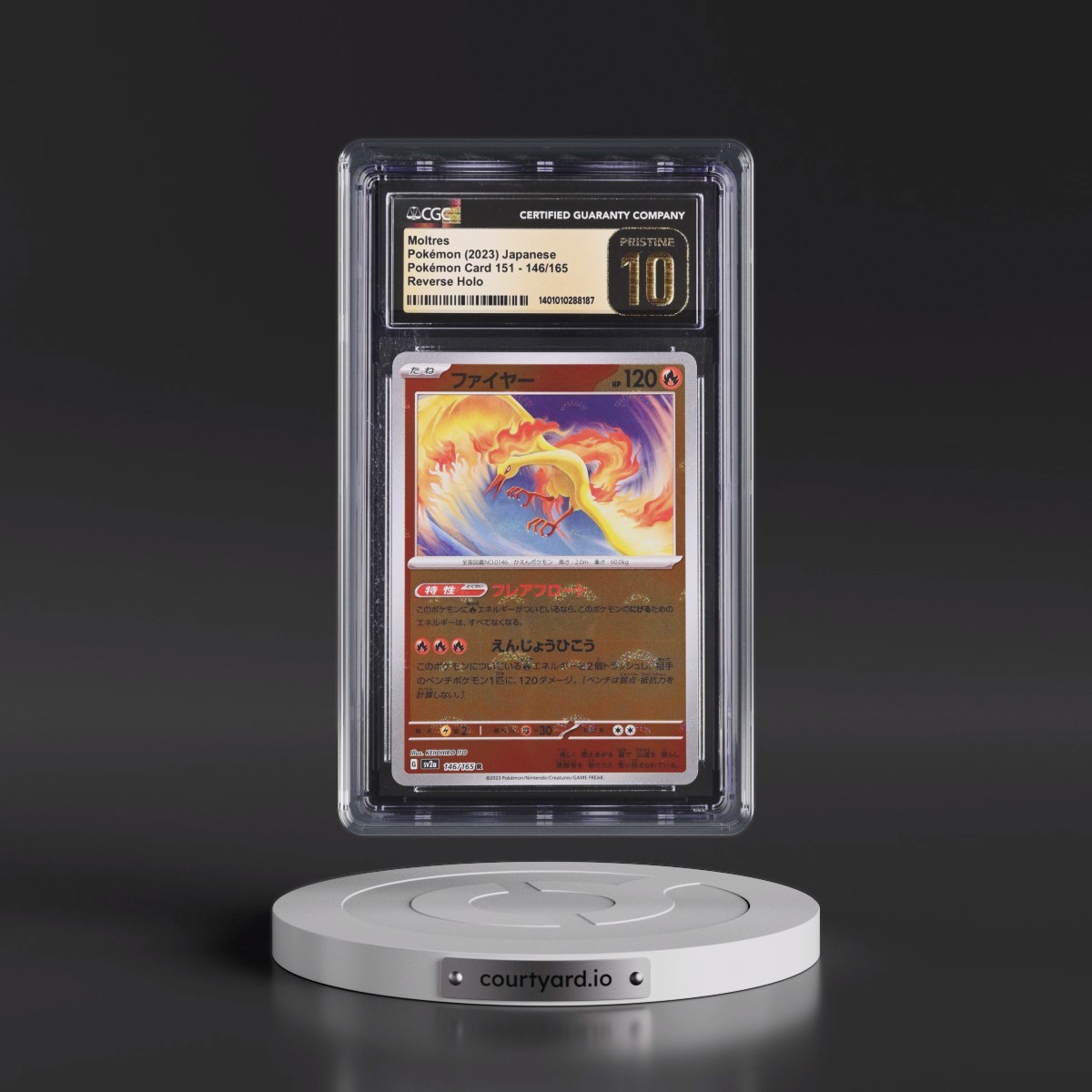 2023 Pokémon Card 151 #146/165 Moltres - Reverse Holo Poke Ball (CGC 10 PRISTINE)