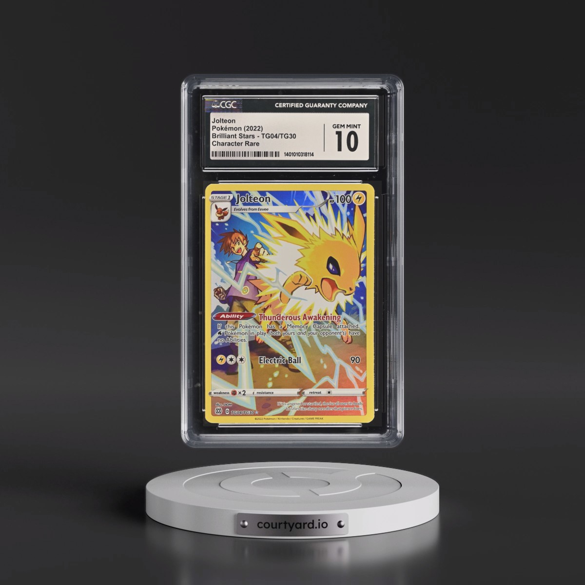2022 Brilliant Stars #TG04/TG30 Jolteon - Trainer Gallery Holo (CGC 10 GEM MINT)