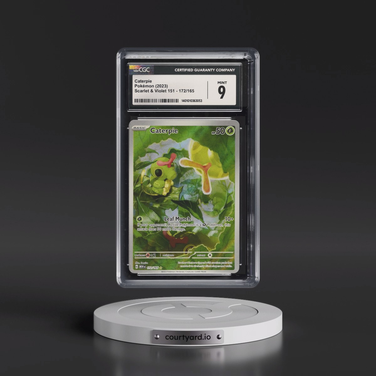 2023 Scarlet & Violet 151 - MEW EN #172/165 Caterpie - Illustration Rare Holo (CGC 9 MINT)