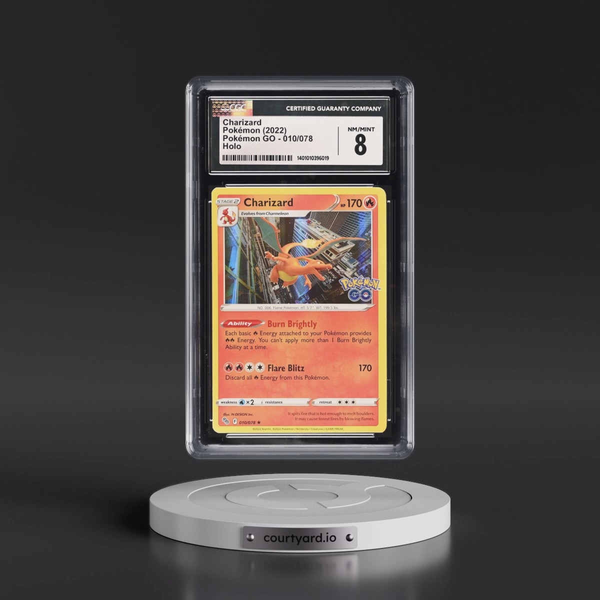 2022 Pokémon GO #010/078 Charizard - Holo (CGC 8 NM-MT)