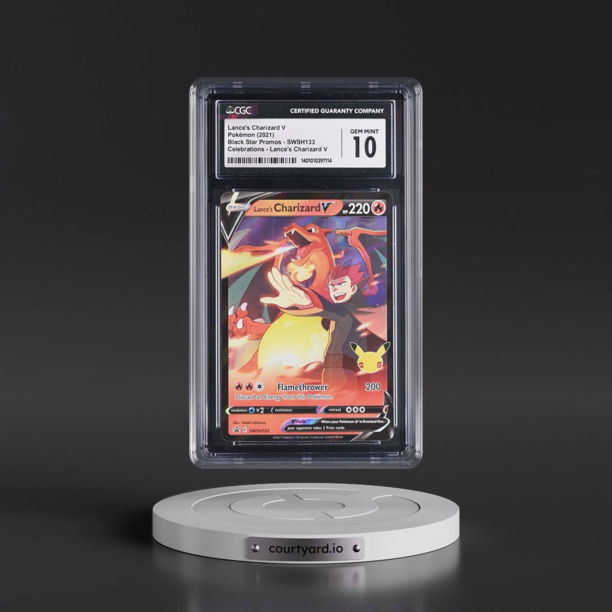 2017 Black Star Promos - Sword & Shield #SWSH133 Lance's Charizard V - Celebrations (Holo) (CGC 10 GEM MINT)