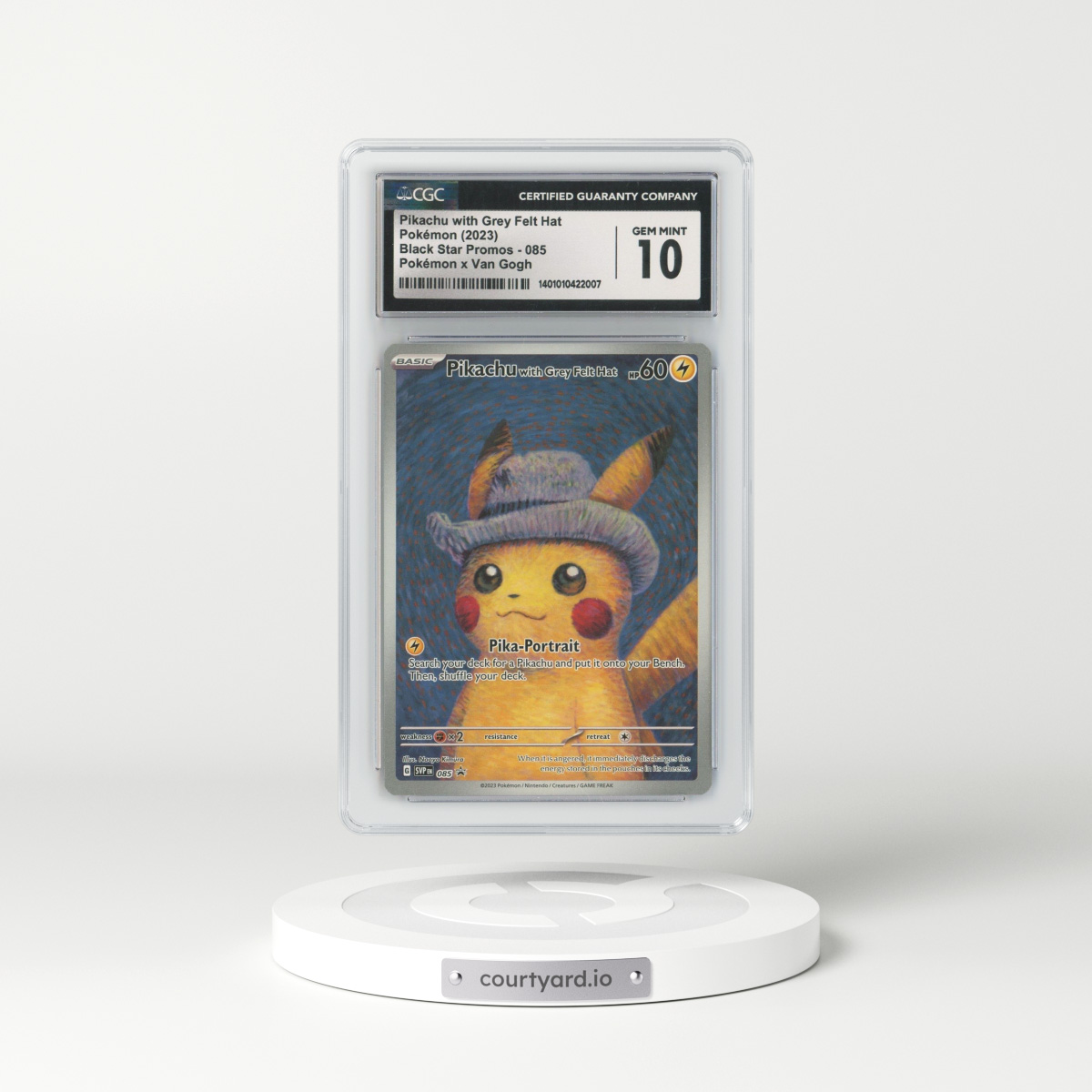 2023 Pokemon X Van Gogh #85 Pikachu with Grey Felt Hat - Full Art Holo (CGC 10 GEM MINT)