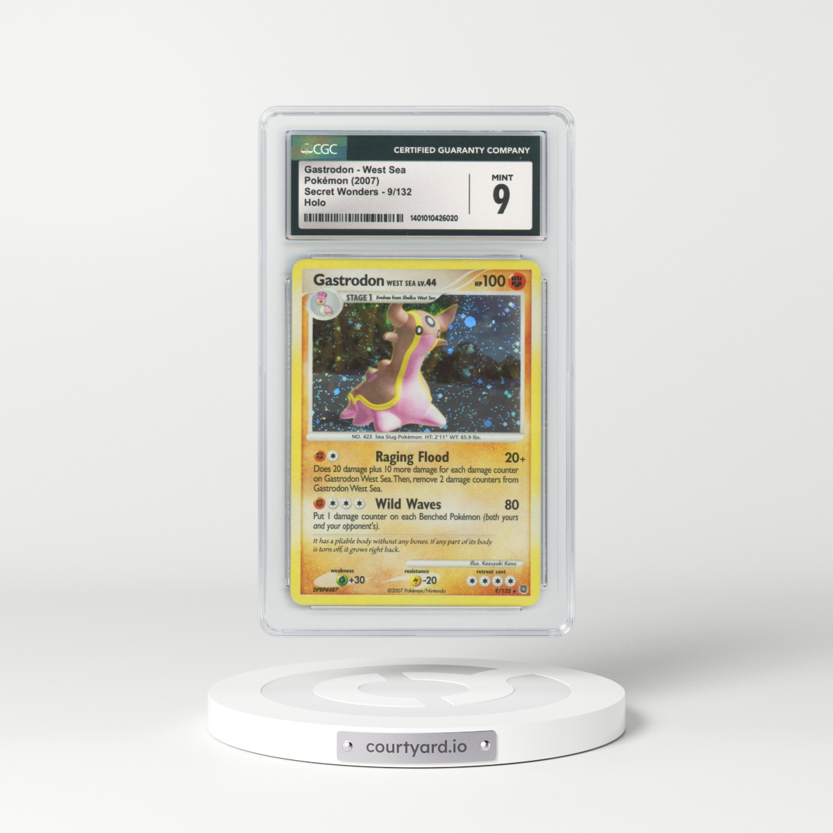 2007 Secret Wonders #9 Gastrodon West Sea - Holo (CGC 9 MINT)