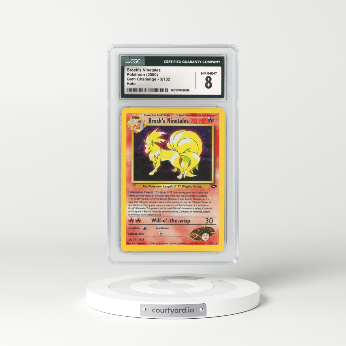 2000 Gym Challenge #3 Brock's Ninetales - Holo (CGC 8 NM-MT)