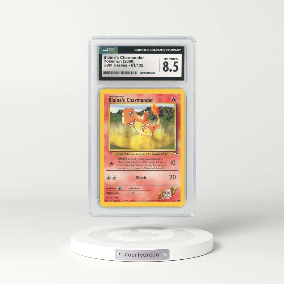 2000 Gym Heroes #61 Blaine's Charmander (CGC 8.5 NM-MT+)